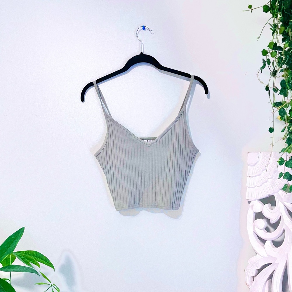 {H&M} Sage Green Ribbed Camisole
